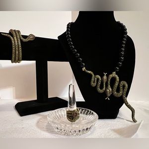 Heidi Daus Peridot Swarovski Crystal Snake Set